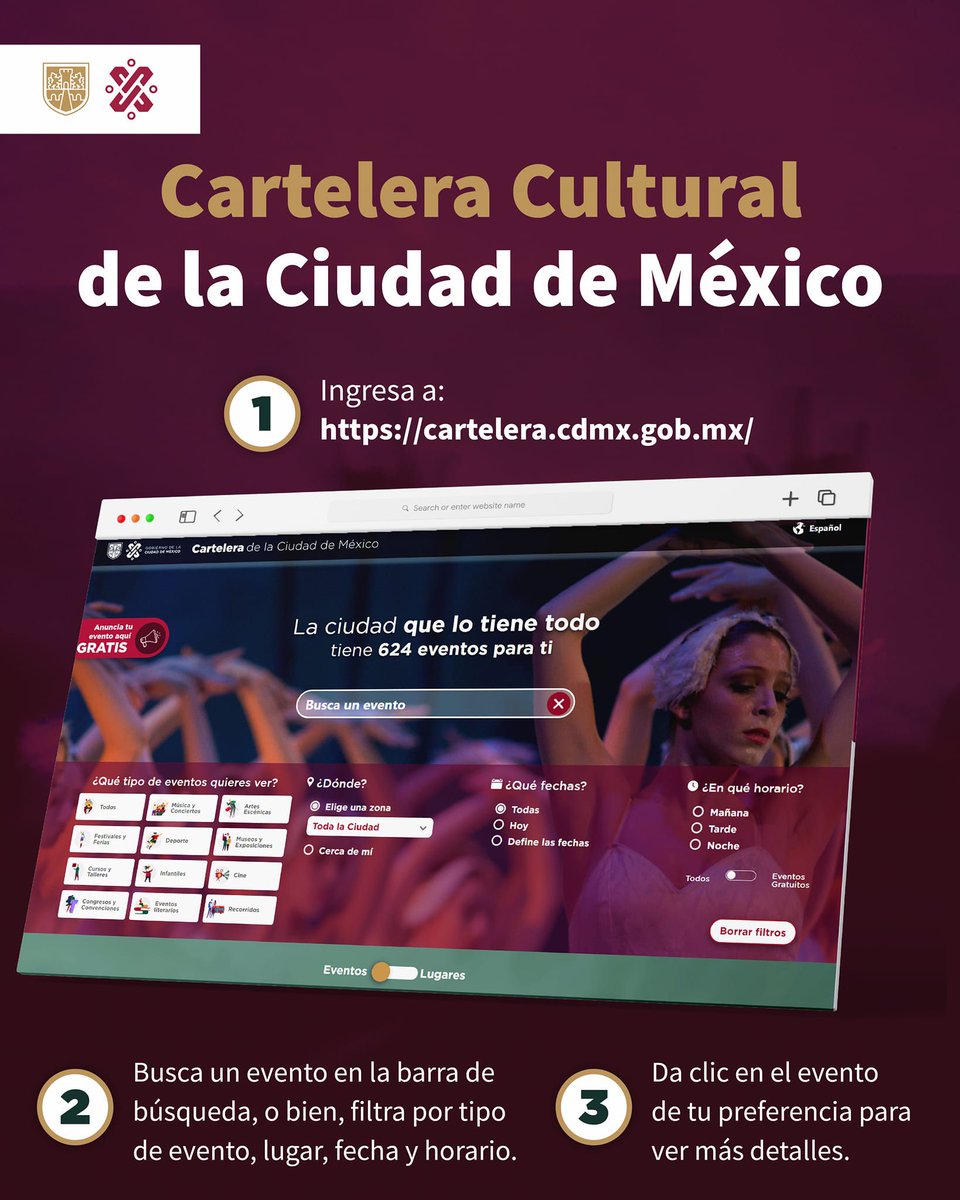 #FelizDomingo 😊 | Consulta la #CarteleraCultural y disfruta de grandes eventos en #LaCiudadQueLoTieneTodo. 🩰🎭🖼

👉🏽 cartelera.cdmx.gob.mx

@GobCDMX @Claudiashein @CulturaCiudadMx