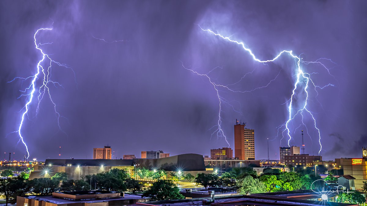 Charles Peek (@charlespeekwx) on Twitter photo Lightning over downtown Lubbock, TX Saturday night. This was a single shot 5 sec. long exposure. #lightning #lubbock #texas #txwx <a href="/NWSLubbock/">NWS Lubbock</a> Lightning over downtown Lubbock, TX Saturday night. This was a single shot 5 sec. long exposure. #lightning #lubbock #texas #txwx <a href="/NWSLubbock/">NWS Lubbock</a>