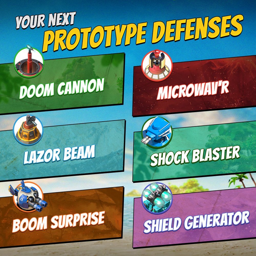 BoomBeach's tweet image. A new set of Prototype Defenses 👀