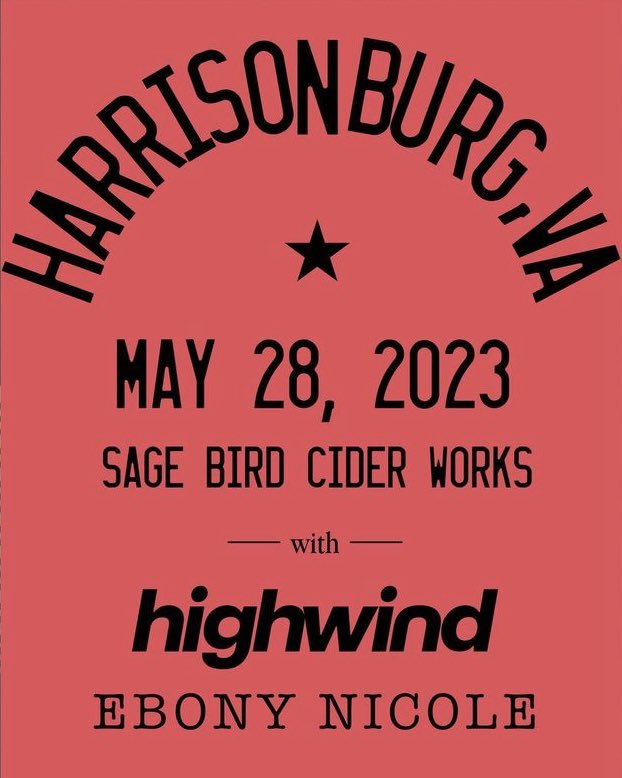 Harrisonburg tonight! Doing drum duties for both <a href="/bachzenson/">zach benson</a> &amp; <a href="/HighwindBandNJ/">Highwind / SOMETHING RIGHT IN BETWEEN OUT N O W</a> so it’s going to be extra fun for me :)