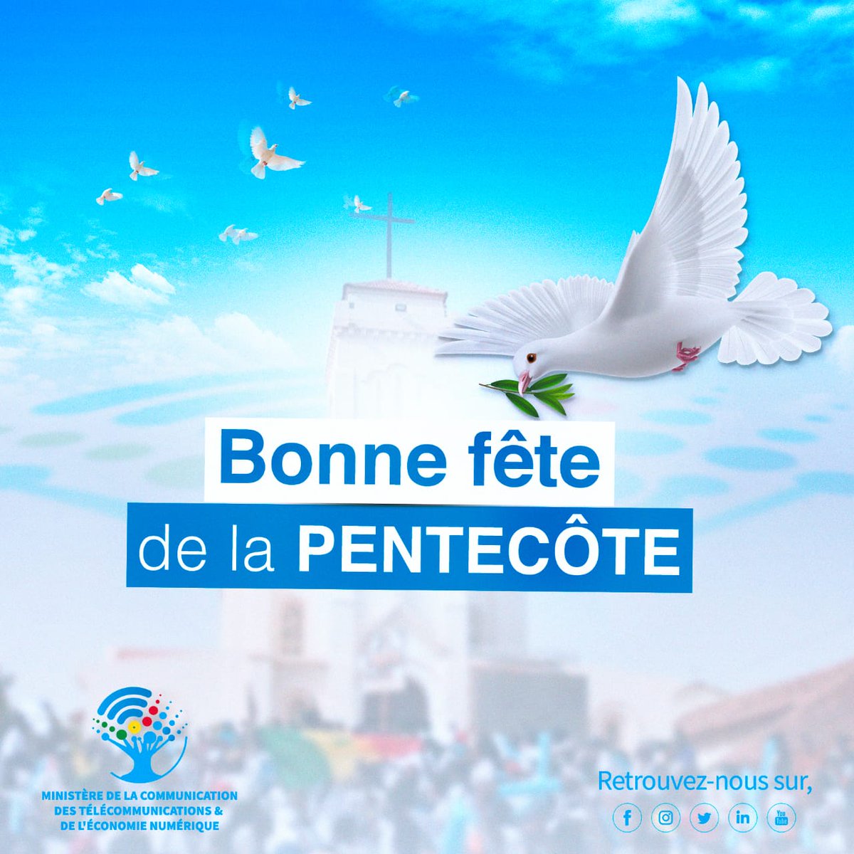🔵Excellente Fête de Pentecôte🔵
Symbole de foi et d'espérance, joyeuse Pentecôte à toute la communauté chrétienne.
Paix et Bonheur pour tous!🇸🇳
#UnionDansLaCommunion 
<a href="/MaitreMB/">maitre</a>