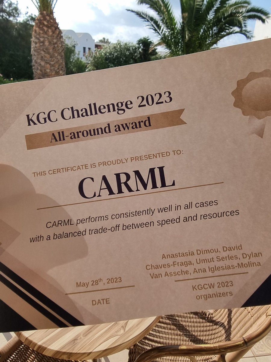 Pano Maria (@panomaria) on Twitter photo Pretty sweet! CARML won the all-around award at the #KGCW challenge at the <a href="/kgc_workshop/">KGC Workshop (Inactive account)</a> at <a href="/eswc_conf/">ESWC Conferences</a>.
Try it out at
github.com/carml/carml Pretty sweet! CARML won the all-around award at the #KGCW challenge at the <a href="/kgc_workshop/">KGC Workshop (Inactive account)</a> at <a href="/eswc_conf/">ESWC Conferences</a>.
Try it out at
github.com/carml/carml
