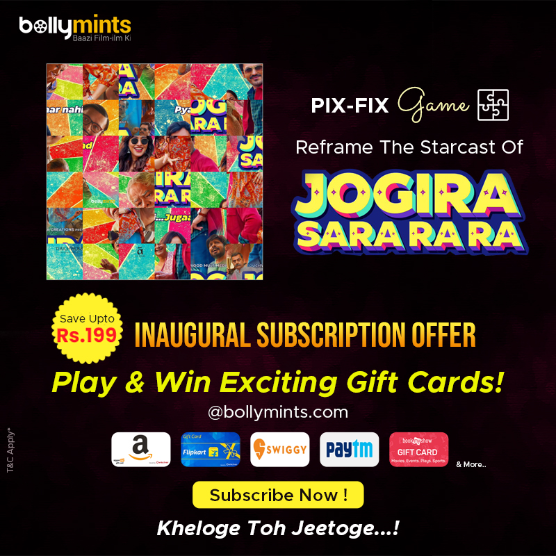 BollyMints's tweet photo. #PixFix : Can You Reframe The #Starcast Of #JogiraSaraRaRa ?
#Game #Special #Puzzle #Fun #KushanNandy #NawazuddinSiddiqui #NehaSharma #NikkiTamboli #SanjayMishra
#Play And #Win Exciting #GiftCards #Vouchers &amp; #Coupons #Redeem Your #Mints
Let's Start : https://t.co/lzsQTGDGtv https://t.co/FKKxTWlj3q