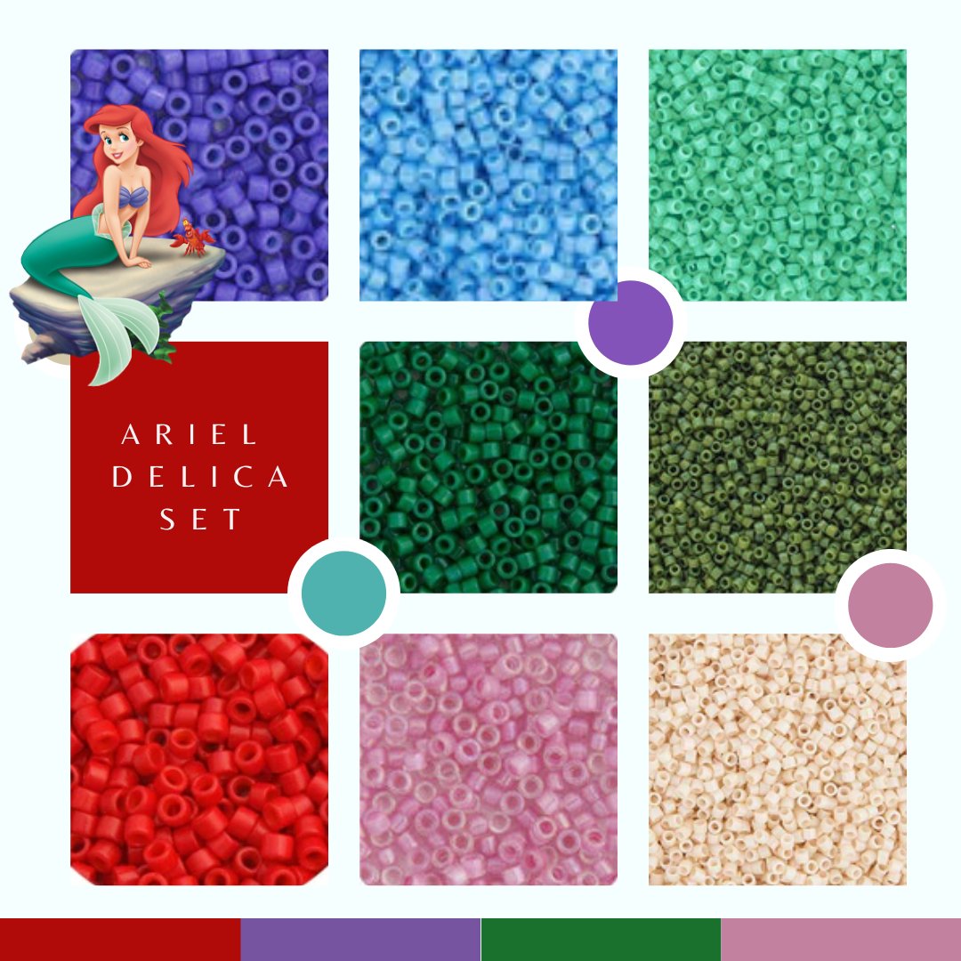 🧜🏼‍♀️Ariel Spring-Themed, 8 Delica Set🧜🏼‍♀️ Make an underwater statement with this Ariel-themed delica set! Leave 'em shell-shocked with 8 colors of 5.2g beads - try stringing them together for a unique mermaid-approved design! Start beading your way to a new look!
#delicaset #beads