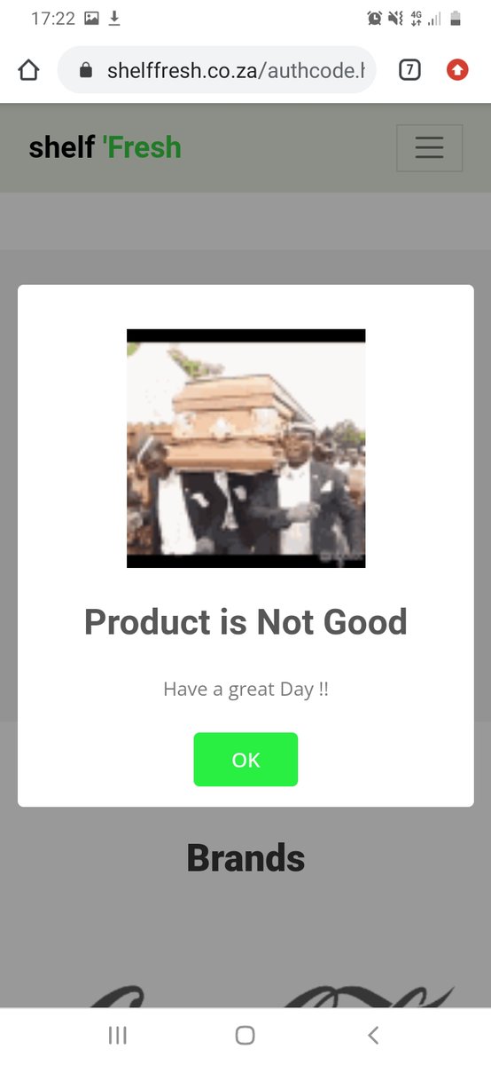 Use this website is free to check if you're getting a real product or not shelffresh.co.za
