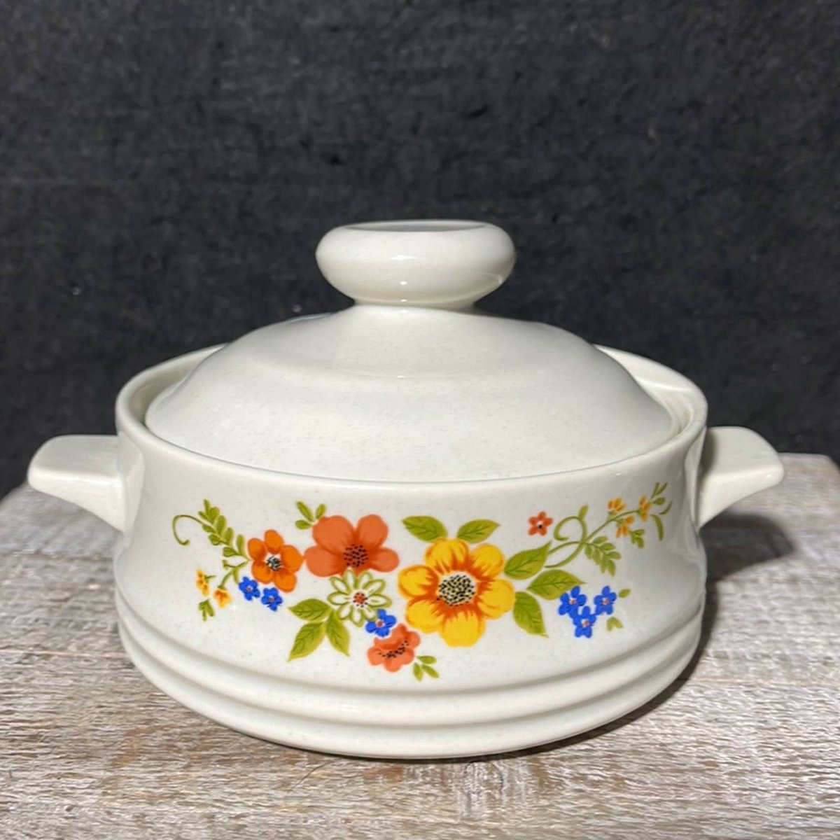 Excited to share the latest addition to my #etsy shop: Vintage Heavenly Bake Serve n Store Stoneware ,Single Serve Casserole etsy.me/43cGapD #white #individualcasserole #smallbowl #vintagestoneware #singledish #sweetflowers #thenowandthenmarket
