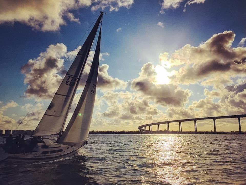 DiscCoronado's tweet photo. An awesome moment in San Diego Bay, captured by Sam Jenn. #coronado #sailing #sandiego #boating #coronadobridge #sailboat #coronadoisland #yacht #boats #sail #bay #california #pacificcoast #sunset #clouds #windinsails #bay #port #harbor #undocked https://t.co/cWpUf8qMT8