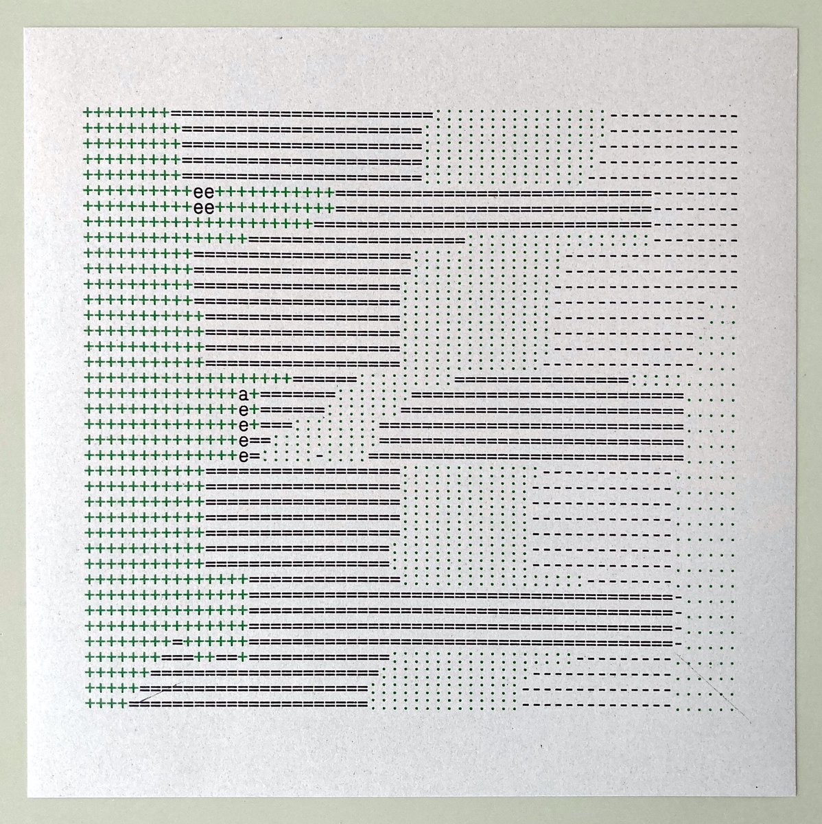 _stc's tweet image. exhibition preparation process #wip #plottertwitter #textmode #ascii #vispo #visualpoetry