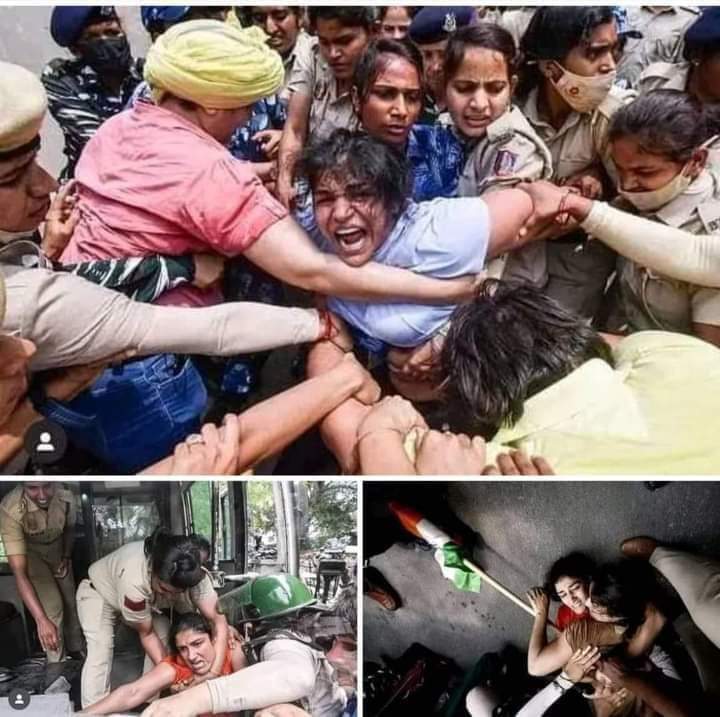 du_jat's tweet photo. एक गाईं में चार-पाँच गुंडे बदमाश क़िस्म के लड़के थे। सारा गाँव उनसे परेशान था। एक दिन गाँव वालों ने तय किया कि इन पर पंचायत बैठाई जाए और इनका कोई समाधान किया जाए। अब इस बात का उन गुंडे बदमाशों को भी पता चल गया। पंचायत के तय दिन पर सारा गाँव इकट्ठा हो गया। पंचायत की कार्यवाही शुरू ही हुई थी कि वो गुंडे बदमाश भी पंचायत में पहुँच गए और बोले, बताओ कौन परेशान कर रहा है गाँव को, हम उसका ईलाज करेंगे। गाँव वाले उन्हें देखते ही बोले, ये तो यहाँ भी आ लिए.... 

कुछ ऐसा ही इस सरकार में भी हो रहा है। किसानों पर थार गाड़ी चढ़ाने वाले हों या महिला पहलवानों का यौन शोषण का आरोपी, सब सरकार में ज्यों के त्यों जमे हुए हैं और मानो कि जैसे वो कह रहें हों कि बताओ कौन किसानों, महिला पहलवानों के साथ ज़ुल्म कर रहा है, हम उनका ईलाज करेंगे।

#WrestlersProtest
#पहलवान_देश_की_शान #पहलवानों_को_न्याय_दो #पहलवान 
@BajrangPunia @FarmStudioz
@SakshiMalik @Phogat_Vinesh