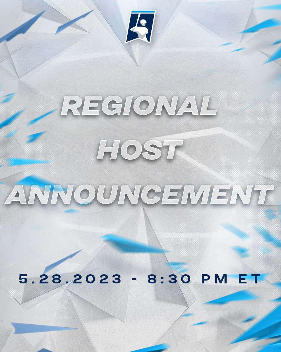 NCAABaseball's tweet image. Join us tonight at 8:30 PM ET, right here on Twitter, when we will announce this year's Regional Site Hosts!

#RoadToOmaha