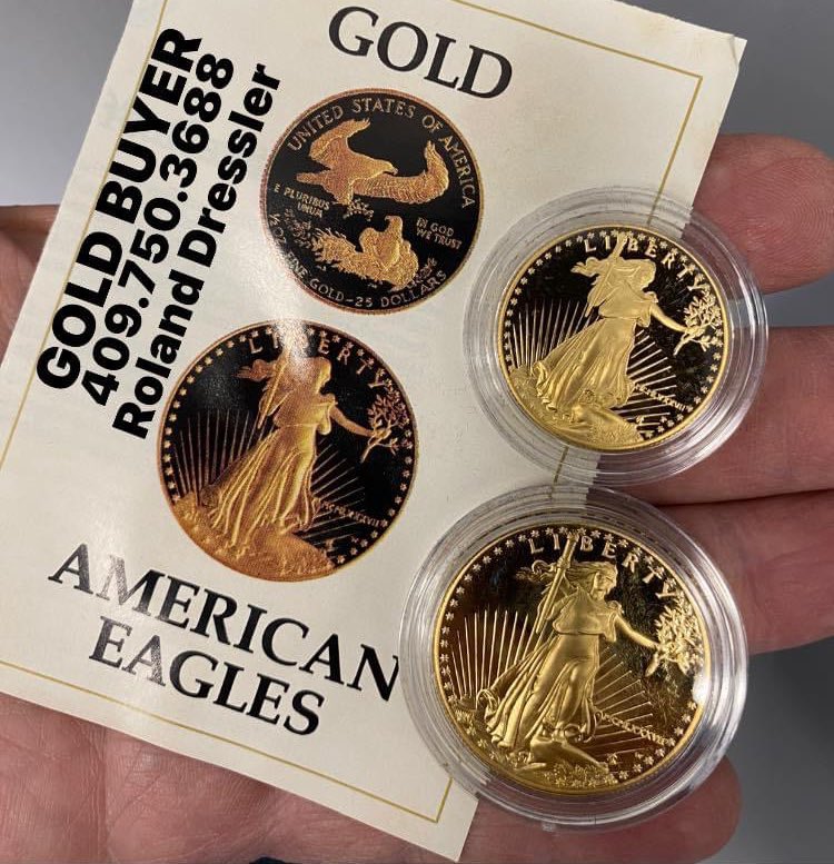 Gold Buyer 409.750.3688 Roland Dressler #EstateSaleServices #RolandDressler #EstateLiquidator #Dressler #Gold #CashforGold #WeBuyGold #EstateSaleCompany #GoldBuyer #GoldCoins #GoldJewelry #EstateJewelryBuyer #GoldBullion #ShopTexasCity #ExploreTexasCity #DentalGold #ScrapGold