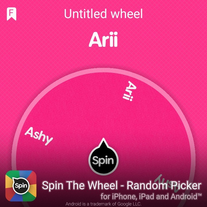 I rolled Arii in this fortune wheel!
Congratulations pls dm me in thr 24h ty! 
 #SpinTheWheelApp #spinthewheel 👉 spinthewheel.app/download