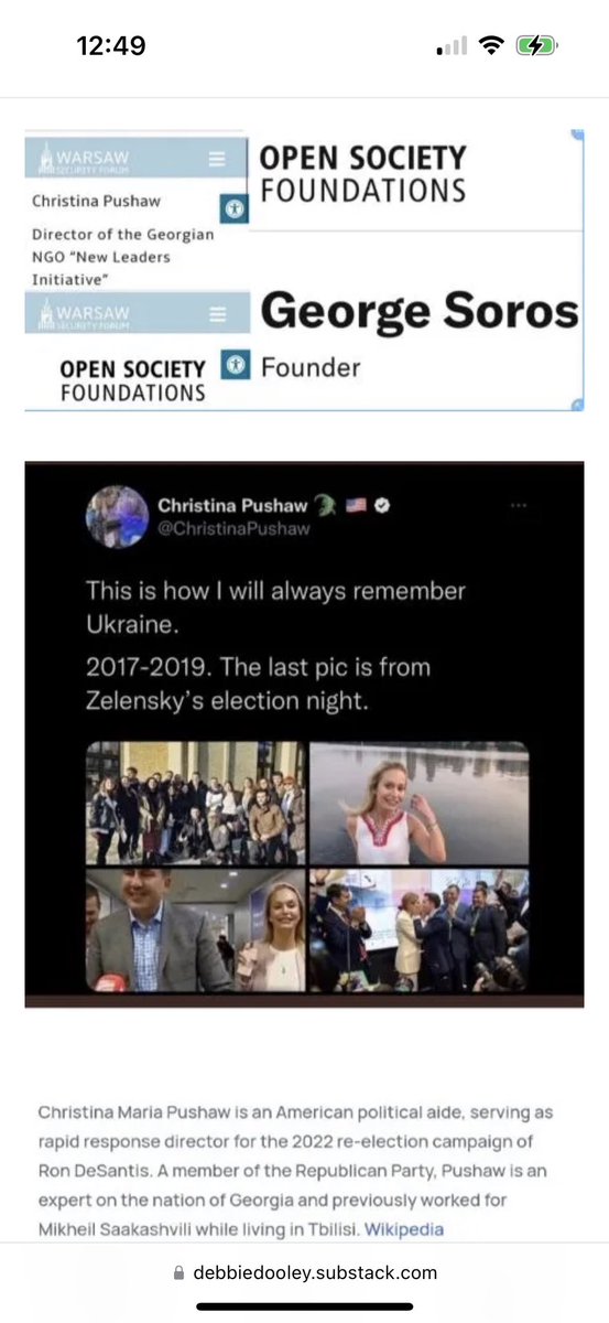 BonfireDesigns2's tweet photo. @iheartmindy Guess who else was in on the killing coup #DeSantis campaign girl #Pushaw she’s a SOROS NGO foreign agent. If you love endless wars you will love @GovRonDeSantis #Ukraine #neocon https://t.co/QoUgDlNtD2