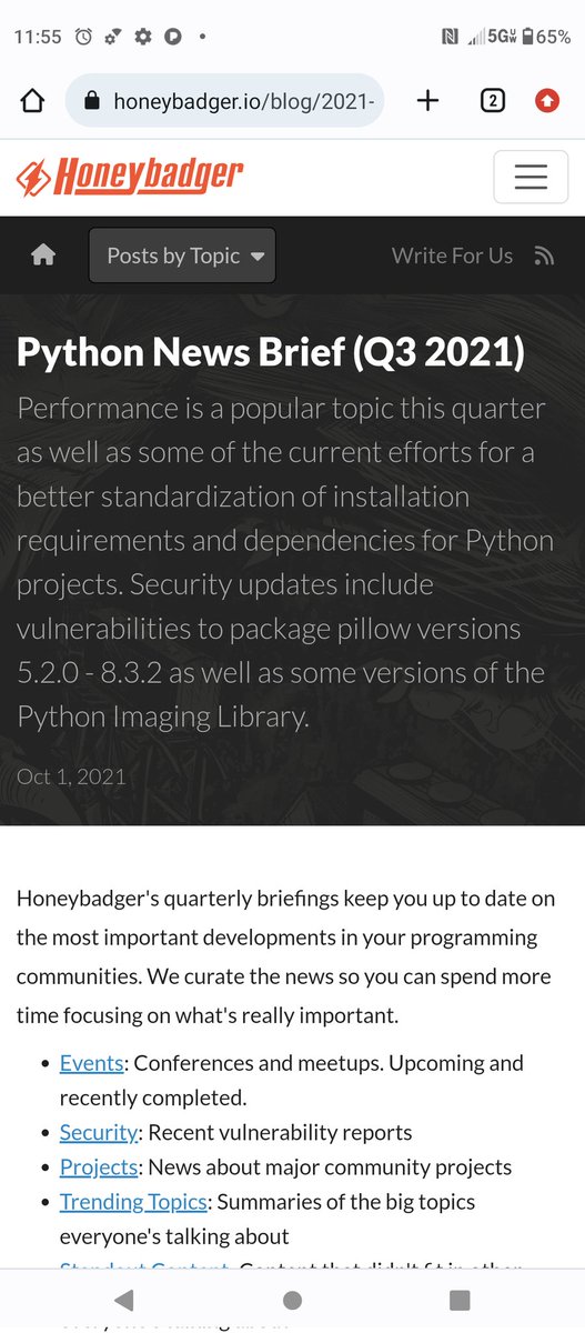 WallyOwi30's tweet image. Favorite python news website? This one has some conferences and stuff
honeybadger.io/blog/2021-q3-p…
#pythonnews #codingnews #pythondevelopment