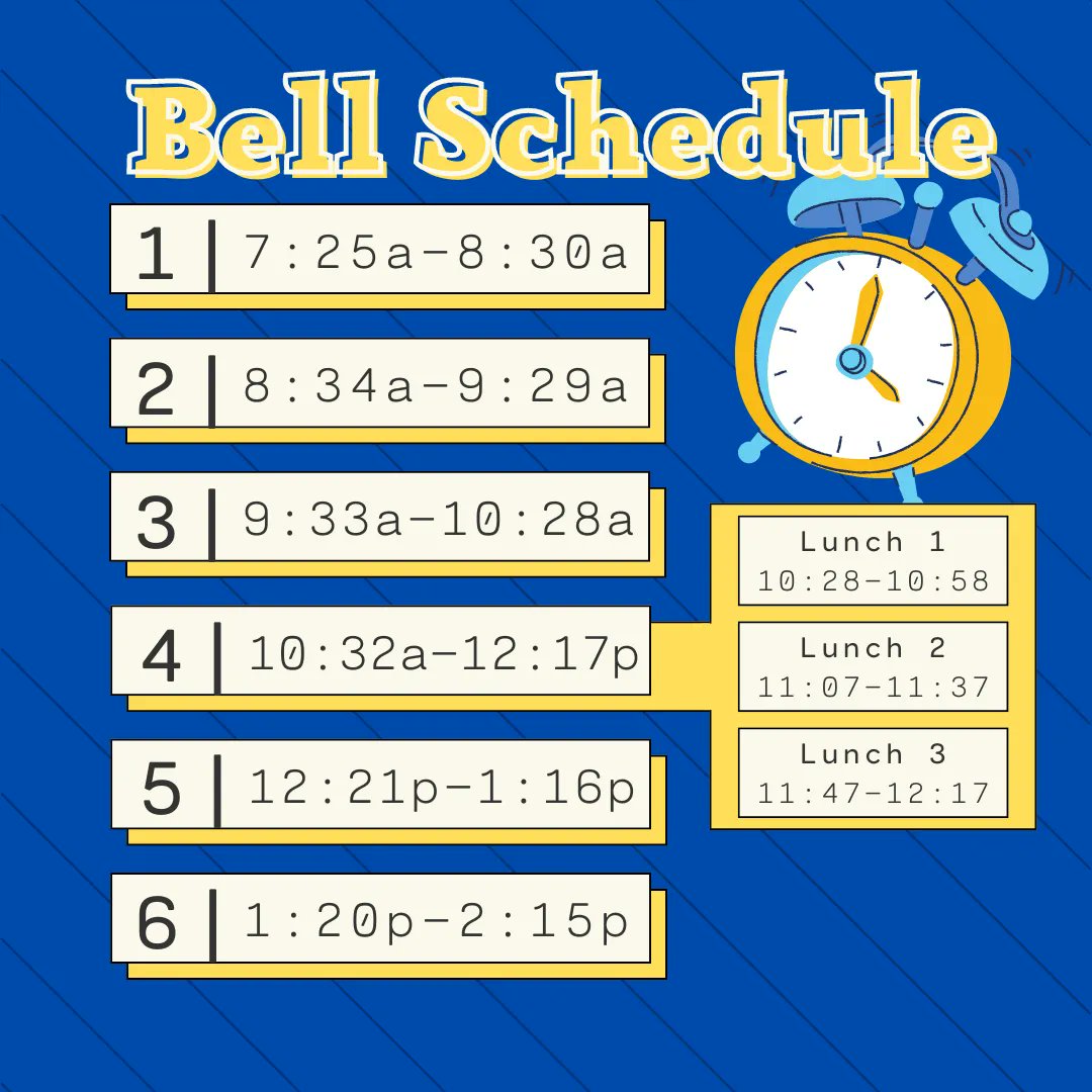Here is the weekly schedule. Only two weeks left!