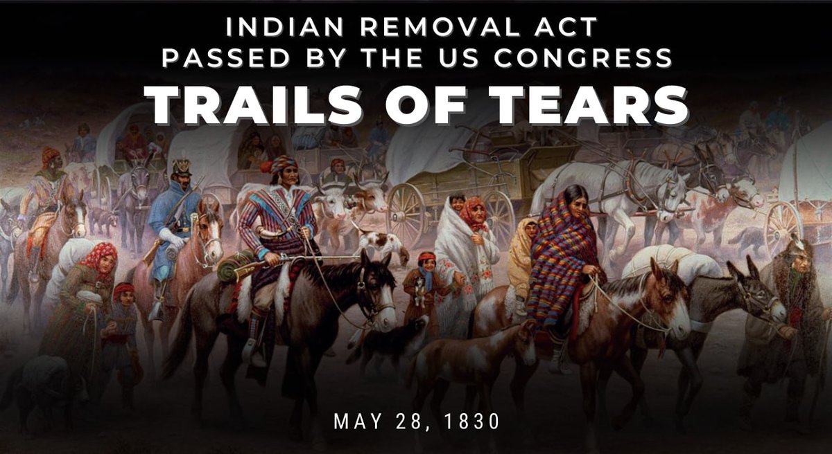 #NoStatuteOfLimitation

◾️ On May 28, 1830 the US Congress passed the #IndianRemovalAct, initiating the #TrailOfTears — an ethnic cleansing and forced relocation of American Indians from their native lands. Thousands died on the Trail... 

👉is.gd/mqMDIo