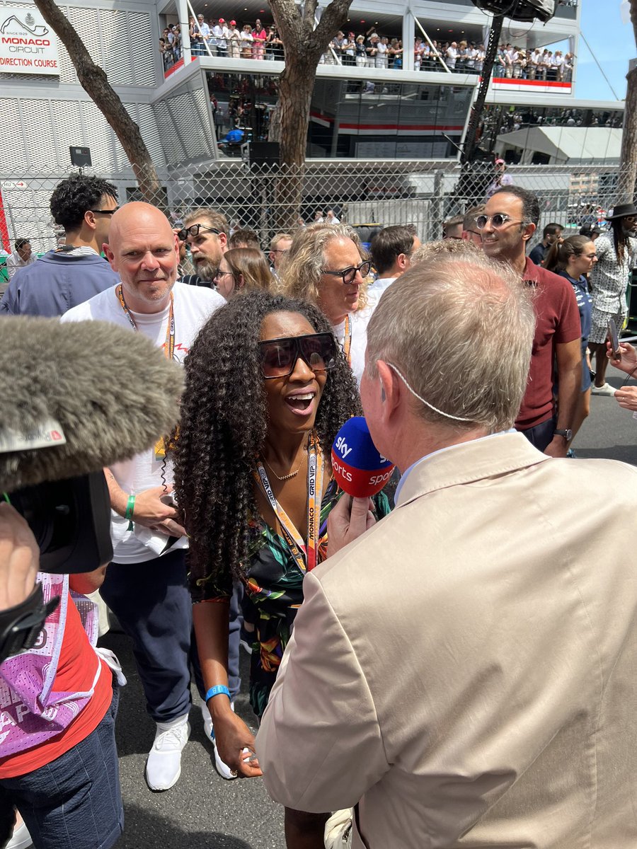 My. Life. Was. MADE!! Did the grid walk with my hubby James, @RedEyeEventsLtd and #tomkerridge which was killer enough, and then…
THE Martin Brundle talked to me on the GRID!! 
I just can’t…!🙌🏾🔥😍 
Look at the joy in my face!
#chuffed #MonacoGP