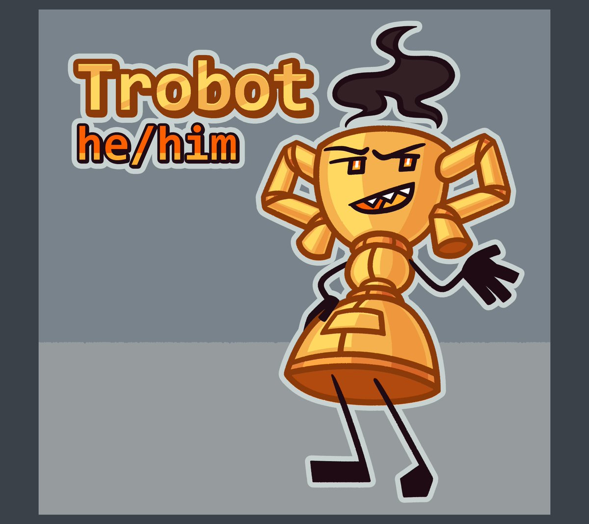 Meet Trobot!

His hobby is yoga, and his favorite food is lightly buttered toast. Though a bit of a hothead who closely guards his feelings, Trobot always tries to act in the best interest of his fellow bots. He despises his creator and everything he does.

#pseudonomicsAU