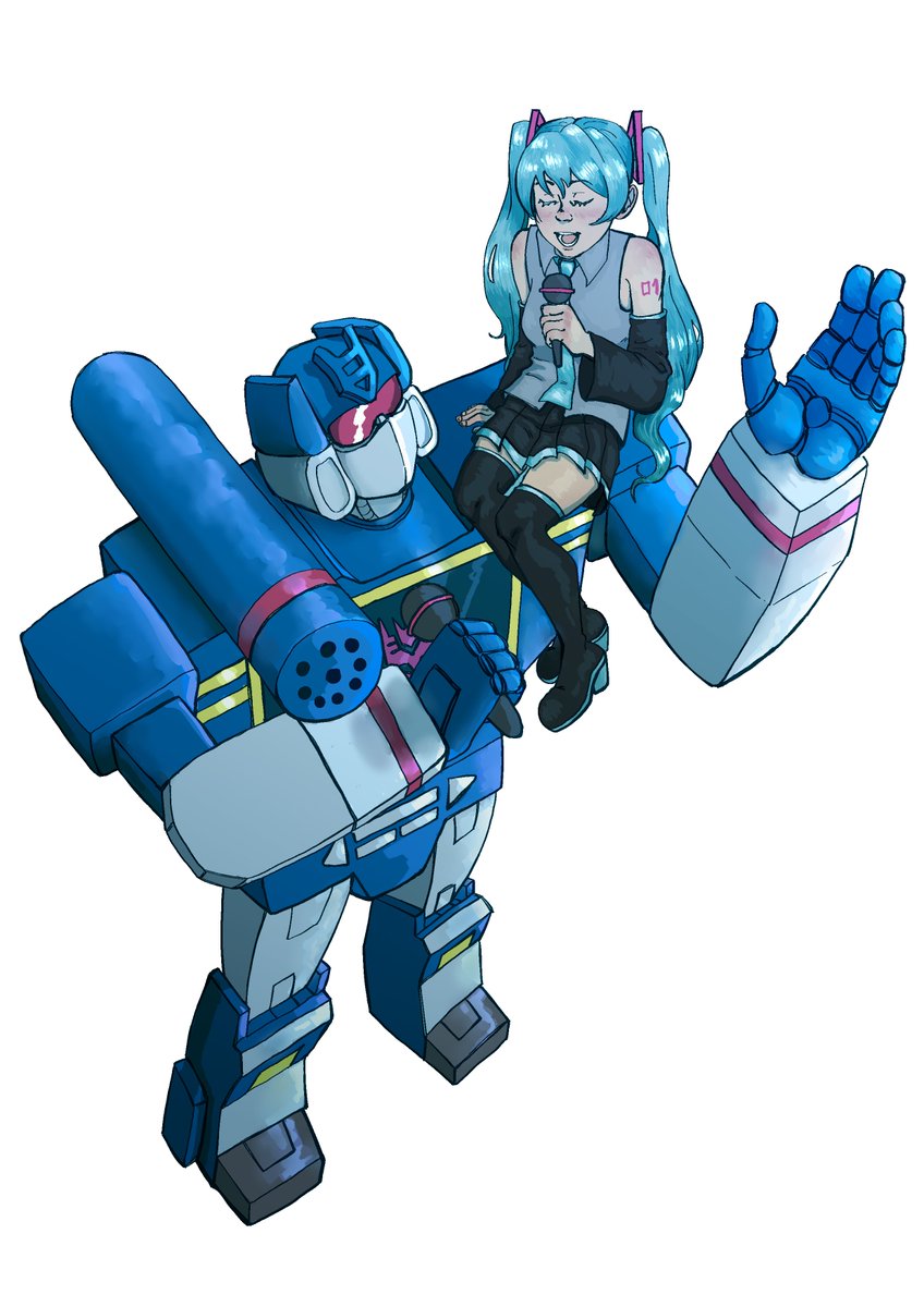 akapen011's tweet photo. A Soundwave and Hatsune Miku comission for beancoloredgrass (on tumblr)!! :D https://t.co/JyyDGhnIZC