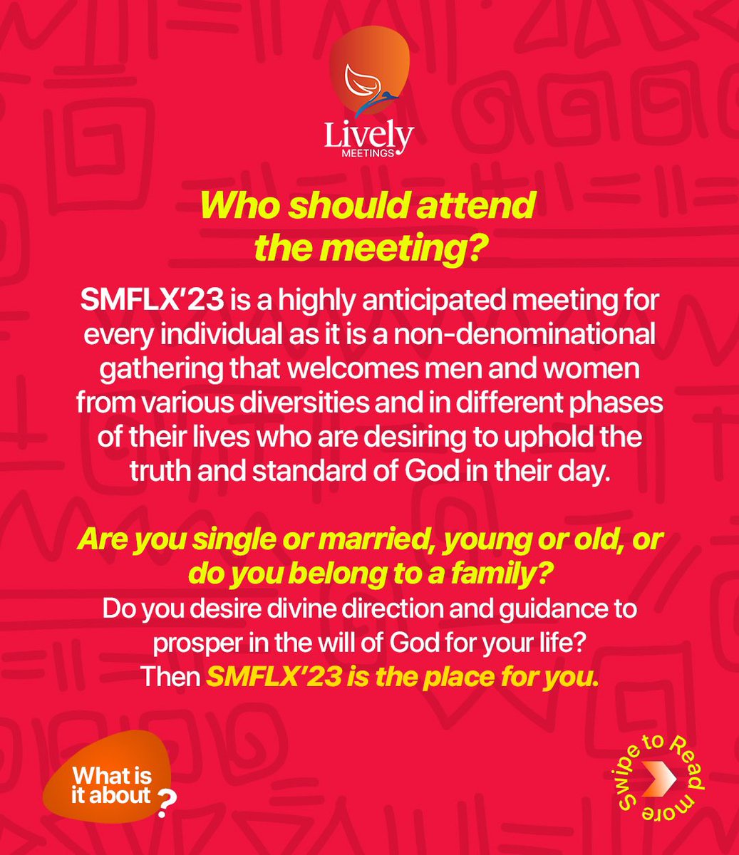 Have you heard about SMFLX2023 and wondered what it's all about?

Here's all you need to know about the upcoming Single, Married and Family Life Xperience (SMFLX2023) coming up this June.

#LivelyMeetings
#SMFLX2023