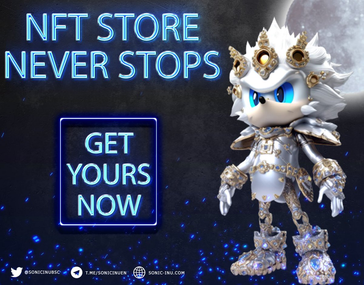🔥🔥Sonic Inu NFT Marketplace NEVER STOPS🔥🔥

👉More than 100 new, creative, and high quality NFTs have been uploaded to our NFTIFY Marketplace👈

💠IN ADDITION💠

🔥🔥🔥🔥We have launched our BINANCE NFT marketplace🔥🔥🔥🔥

⚡️More NFTs will be uploaded daily to our new BINANCE