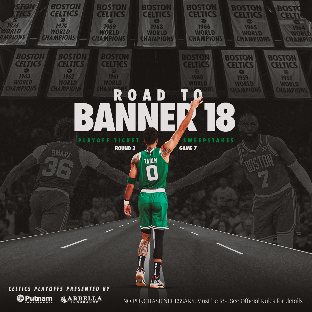 celtics's tweet image. Be there tomorrow night 👀
 
Enter before 5 PM to win two tickets to Game 7: Celtics.com/banner18