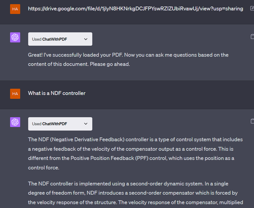 AImazingTools's tweet photo. Plugin : ChatWithPDF

This GPT-4 plugin is insane. I uploaded a PDF and asked a question, the answer was spot on. Literally took seconds to answer. 

And it was not a simple PDF, it was a freaking research paper. Incredible!

#GPT4 #plugin https://t.co/bUqPWAvCv6