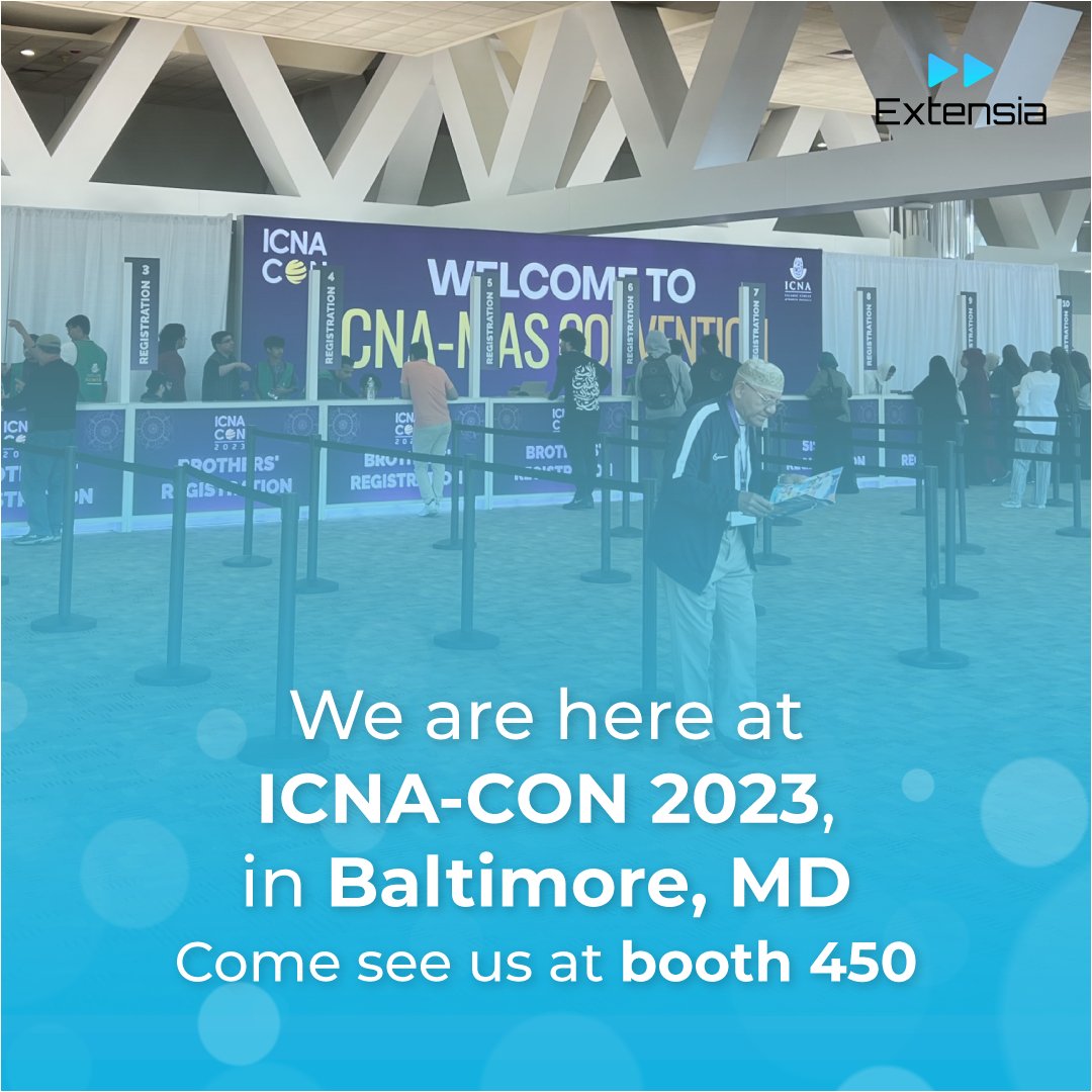 ExtensiaUSA's tweet photo. We are here at ICNA-CON 2023, in Baltimore, MD.
Come see us at booth 450! #Extensia
#Platform #ICNA #Fundraising https://t.co/1H5Cxe1aRp