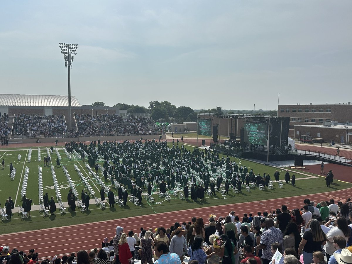 4 years ago I moved to Texas from Atlanta to start my career teaching and coaching. Today the first group of kids I ever had graduated from high school!! Super proud of each and every one of them. I appreciate them helping to mold me into who Coach Sparks is today. 💚🐏