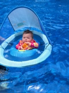 Arabella in the pool