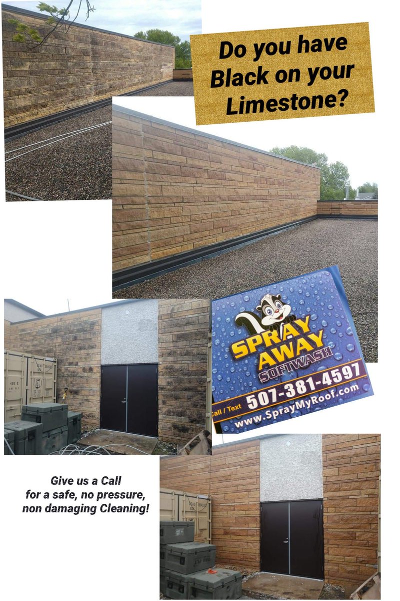 SprayAwaySW's tweet photo. We are Mankato's Limestone cleaning specialists! We offer a Safe, Gentle, non damaging, longer lasting CLEAN! We even clean for Vetter Stone! Licensed Insured 507-381-4597 https://t.co/FitP6q5r44