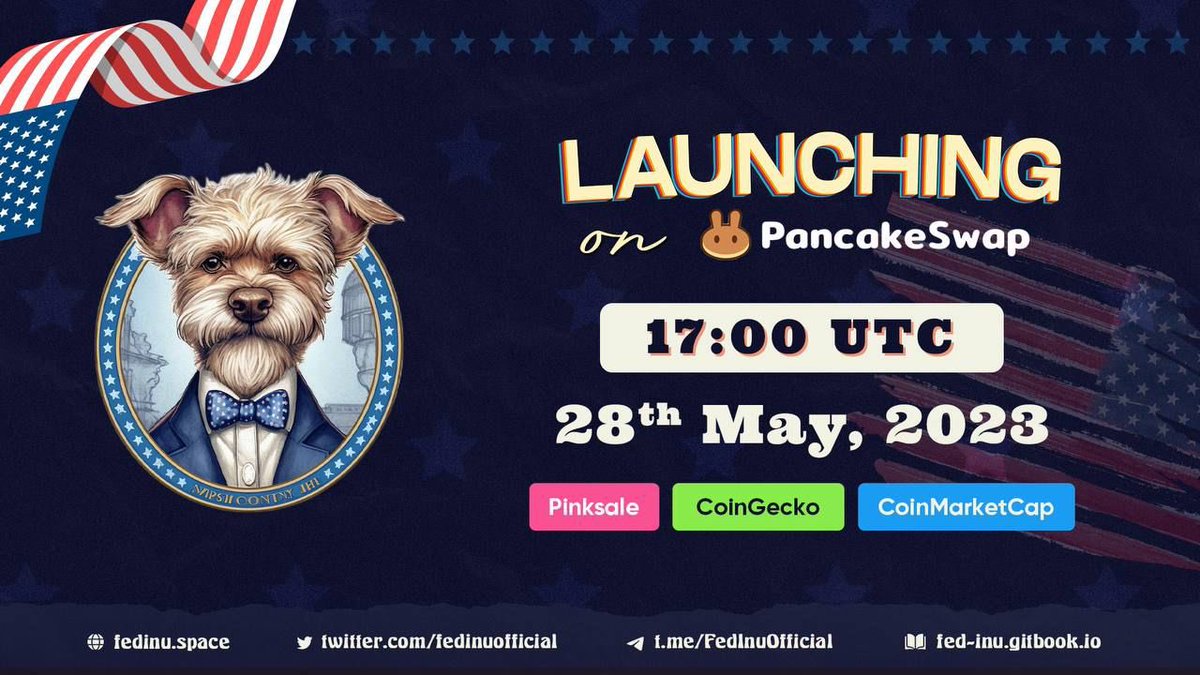 FED INU - $FED 今天世界标准时间下午 5 点发布。这背后的看涨团队和低 MC。税收 0/6。

上市时的巨大营销。他们会努力发送它。

dexview.com/bsc/0xA749F0fC…

t.me/FedInuBSC