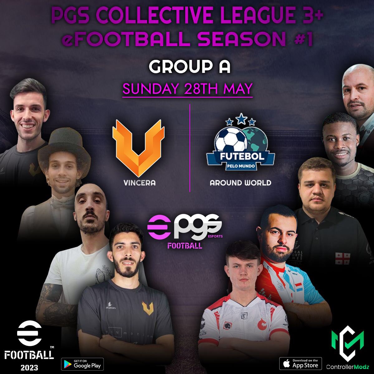 Tonight, the leaders of the Group A “Around World” , led by team captain <a href="/bruninhuh66/">Bruno Couto</a> , will play a match for reaching the semi-finals of the PGS Collective League <a href="/_Official_PGS/">PGS Esports</a> against <a href="/teamvincera/">Vincera</a> 🦾

<a href="/ControllerModz/">ControllerModz</a> 
<a href="/KONAMIUK/">KONAMI UK</a> 
<a href="/play_eFootball/">eFootball</a> 
#eFootball2023 
#eFootball