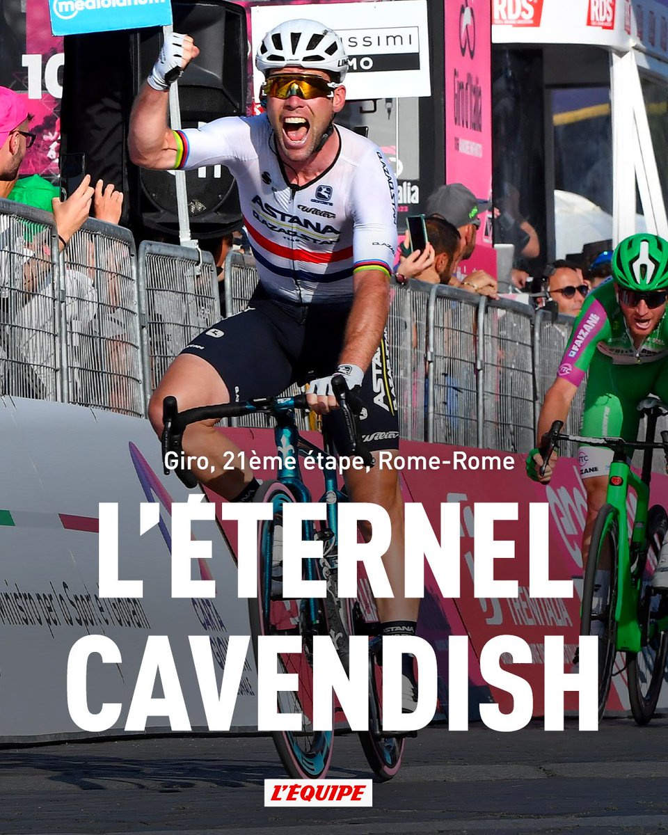 Tout un symbole, Mark Cavendish remporte la dernière étape du Giro ! ow.ly/U6wS50OyEoZ