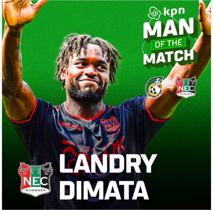 MAN OF THE MATCH 😍

<a href="/DimataNany/">Nany Landry Dimata</a> 💚❤️🖤
<a href="/ESPNnl/">ESPN NL</a> <a href="/eredivisie/">VriendenLoterij Eredivisie</a> 🇳🇱