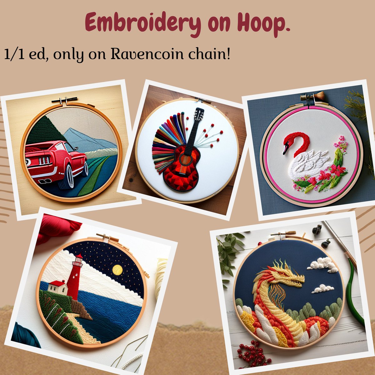 ArtvisionNFT's tweet photo. Looking for a unique collection? 😁

Check my collection Embroidery on Hoop, on #ravencoin chain!

https://t.co/AVmnIaJ5ZY

1/1 ed, 700 $rvn (~17 usd)

You can find a couple of pieces on primary market!

@Ravenistcom https://t.co/XcvdTUH0iW
