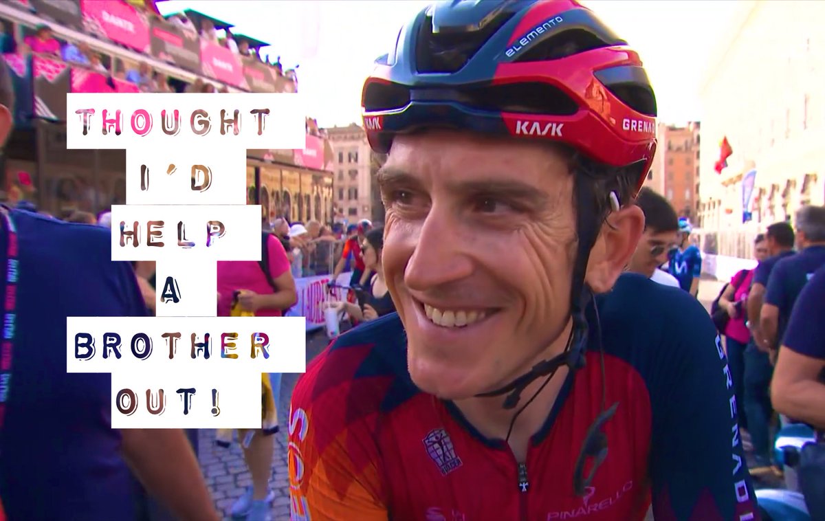 Geraint Thomas is that mate who pays for the taxi 😆 #Giro