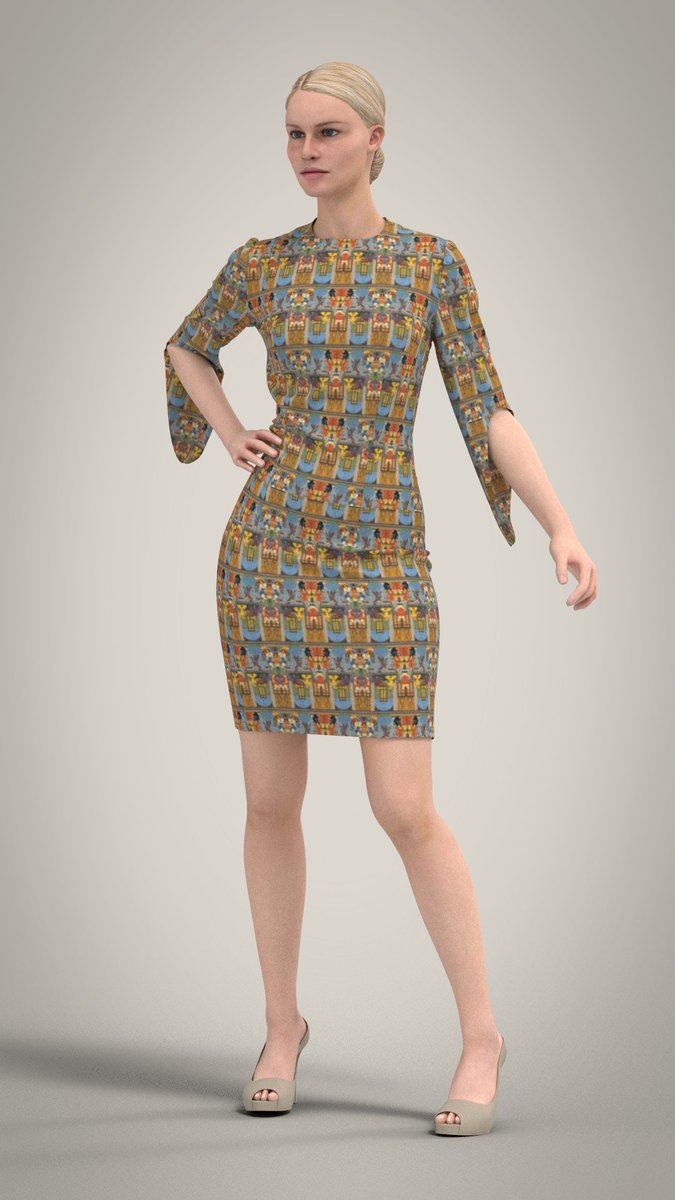 One of my first works. Visualization in clo by sketch #clo3d #digitalclothes