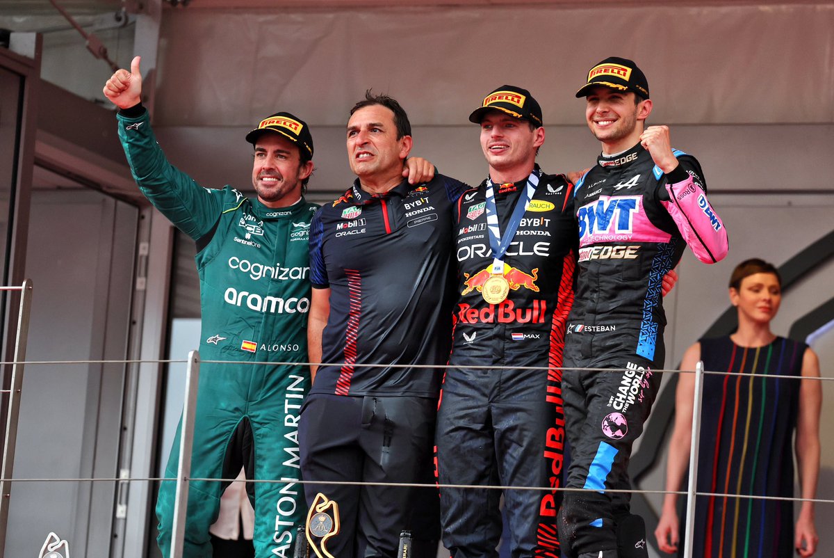 TvTunel's tweet photo. El podio en Mónaco 🇲🇨🏎🏆

🥇 Max Verstappen 🇳🇱
🥈 Fernando Alonso 🇪🇦
🥉Esteban Ocon 🇨🇵

#F1 #Formula1 #F12023 #MonacoGP 🇲🇨 https://t.co/LnRdj8UNcG