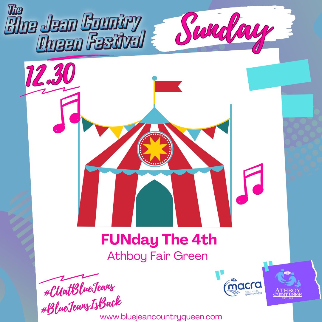 BlueJeanFest's tweet image. We'll have an absolutely packed Sunday afternoon for you in Athboy Fair Green #CUatBlueJeans #BlueJeansIsBack