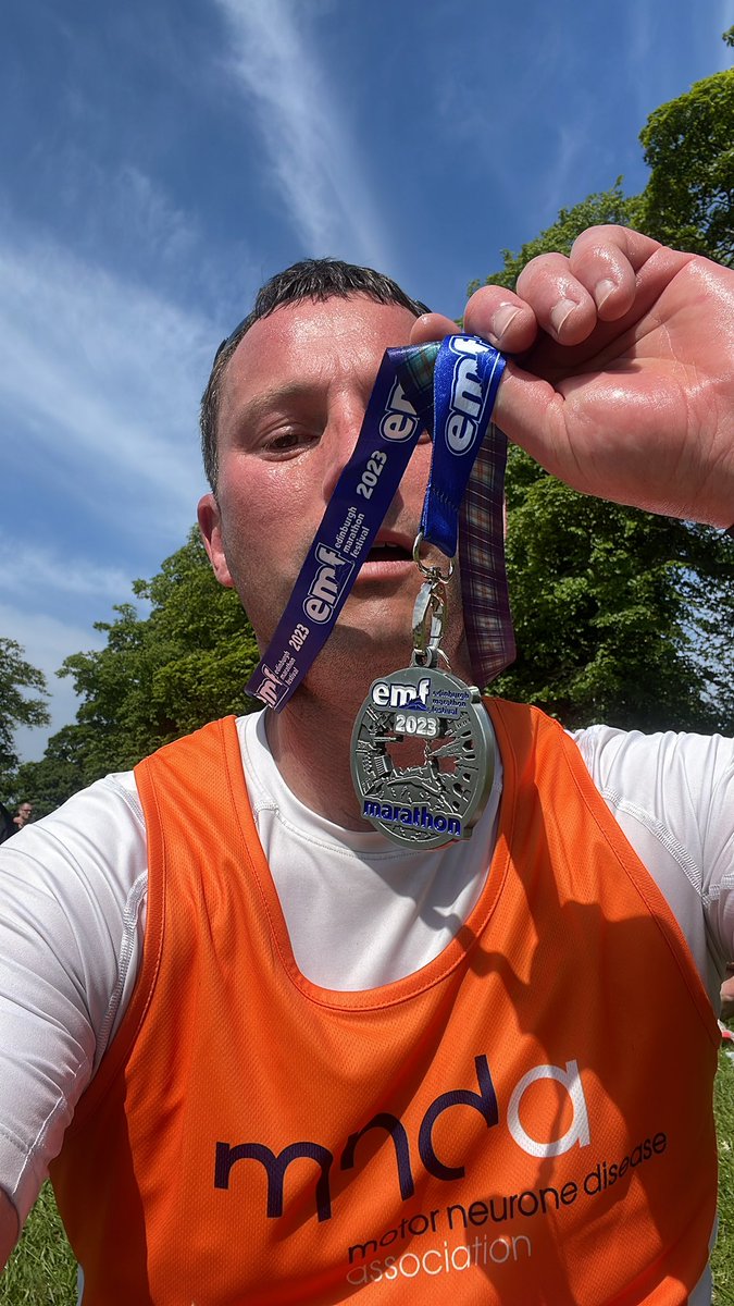 Two marathons in two weeks is hard work! Really pleased to have raised over £1000 for MND #teammnd #robburrowleedsmarathon #edinburghmarathonfestival2023 #emf2023