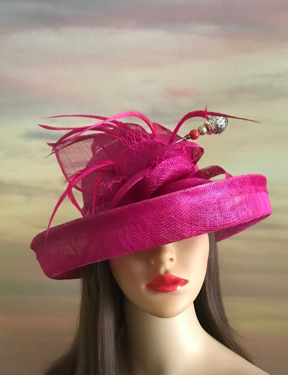 Excited to share the latest addition to my #etsy shop: Bright hot pink natural fibre occasion hat with bespoke hat pin Summer / wedding / Ascot / garden party etsy.me/3WG71ry #pink #wedding #classic #brightpink #hotpink #bespokehatpin #gardenparty #vibrantpink
