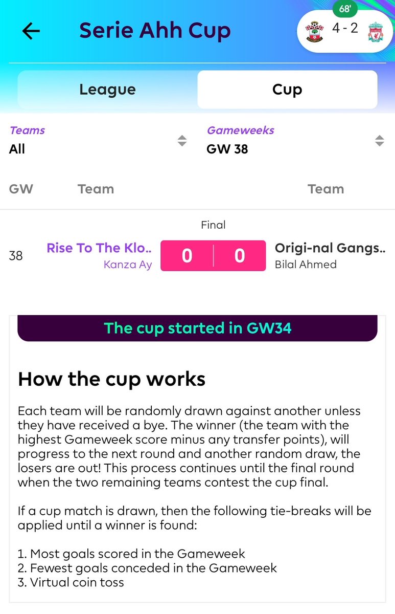 When you're up against your brother in the @OfficialFPL mini league cup final. 
#FPL #SiblingRivalry