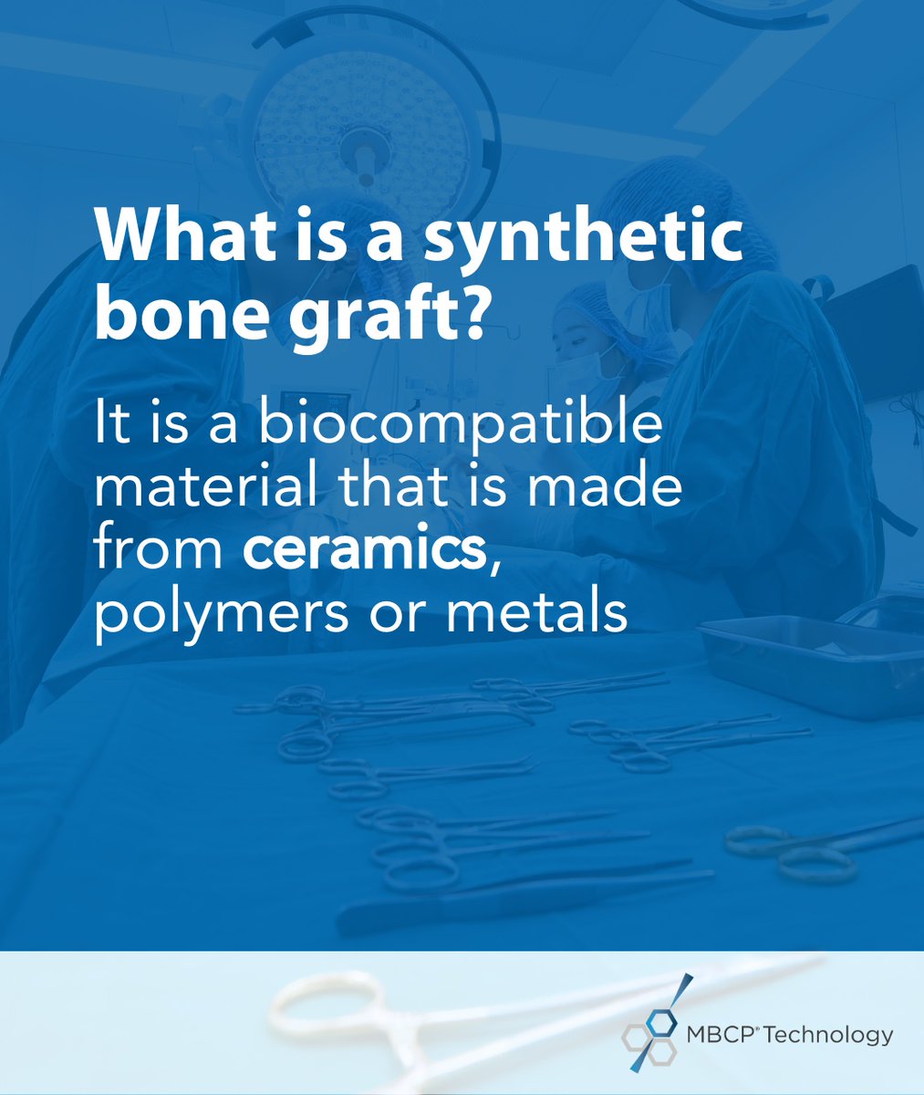 #Syntheticbonegrafts are biocompatible materials artificially produced in laboratories. They include metals, polymers, and ceramics. 
Among these ceramics, those based on calcium phosphate materials are very well represented due to their similarity to bone composition.