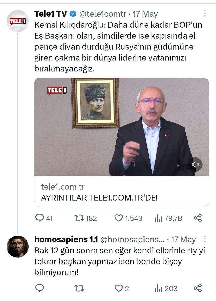 İlk turdan hemen sonra attığım tweet!

#TurkeyElections 
#sonuclar 
#KemalKılıcdaroglu 
@kilicdarogluk