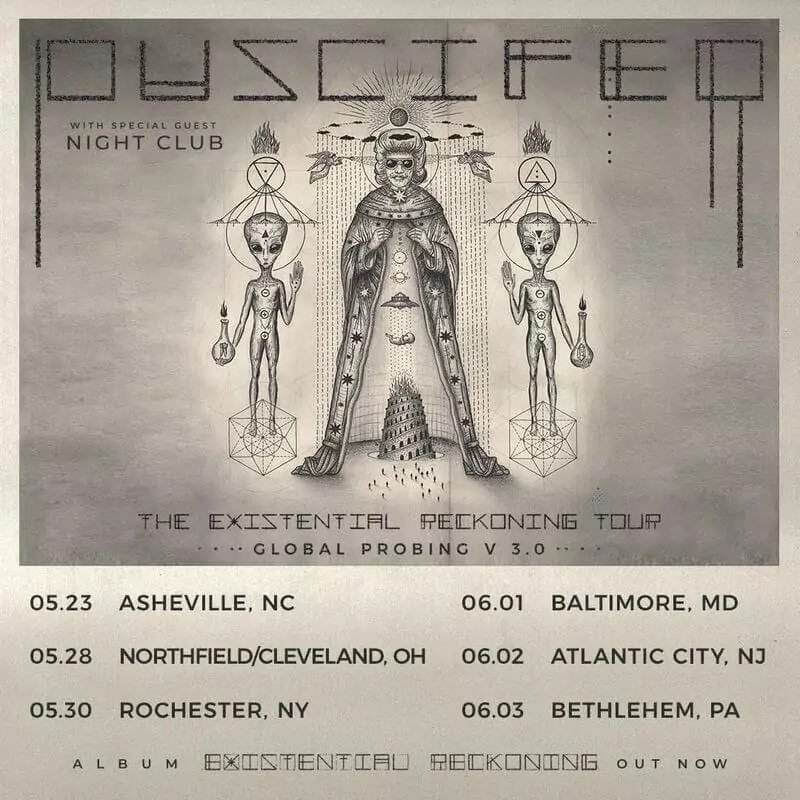 Are you ready #Ohio ! The @puscifer probing continues tonight at the @MGMNorthfield with special guests @nightclubband ! @mjkeenan @carinaround @GunnarOlsenDrum #GregEdwards #MatMitchell