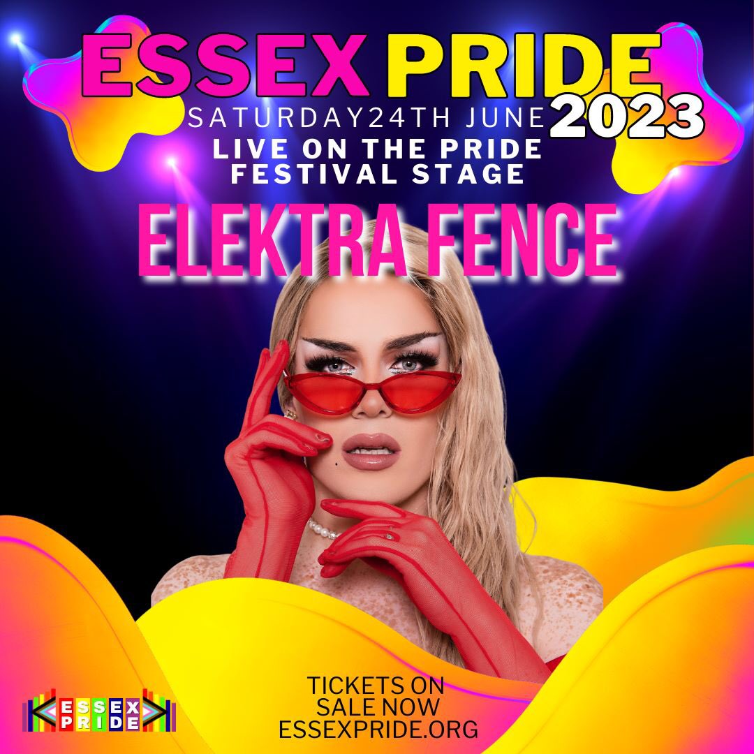 Yesss it’s an artist announcement!!! We are excited to welcome RuPaul UK season 3 Queen Elektra Fence will be joining us to celebrate pride on Saturday 24th June. It’s time to grab your pride tickets now!! essexpride.org @elektrafence @lgbt @dragraceukbbc