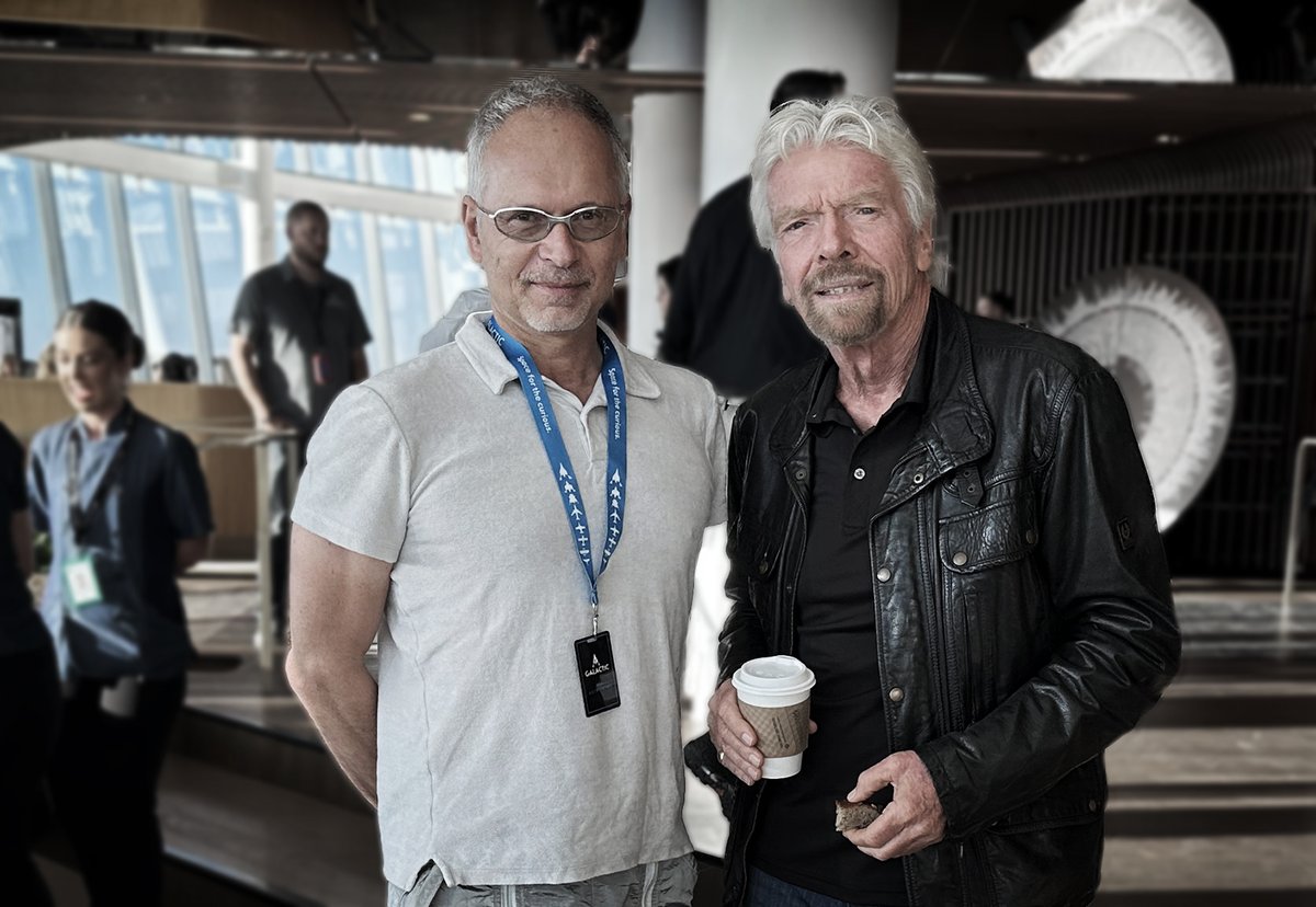 With Virgin Galactic founder Richard Branson at Spaceport America complex.