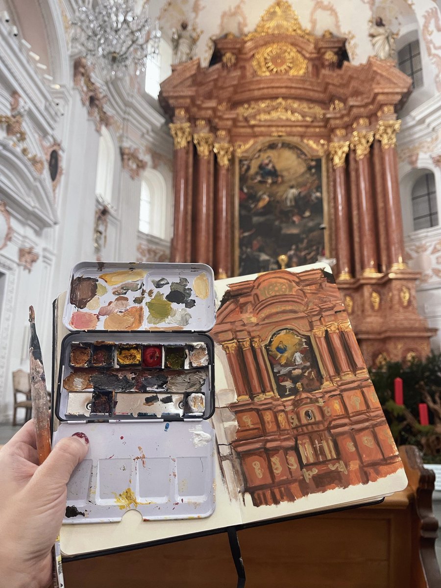 Amurakills's tweet photo. This beautiful church in Switzerland I painted inside?!?!? https://t.co/objwRBDZ34