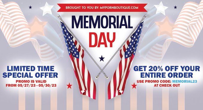 This Memorial Day comes with a discount offer from my store. Buy anything and get 20% off on all items<a href="/tag/tbt"class="tags"><span>#tbt</span></a>